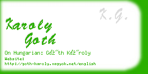 karoly goth business card